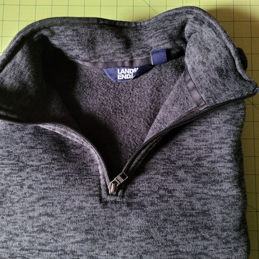 NWOT Lands End Dark Gray Pullover Fleece Top with Zip Neckline Ladies 2X - Picture 6 of 6